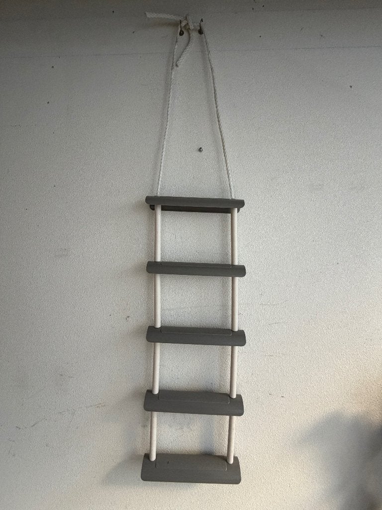 Zwemtrap/Touwladder 5 Treden, Doe-het-zelf en Verbouw, Ladders en Trappen, Ophalen, Zo goed als nieuw, Ladder, Opvouwbaar of Inschuifbaar