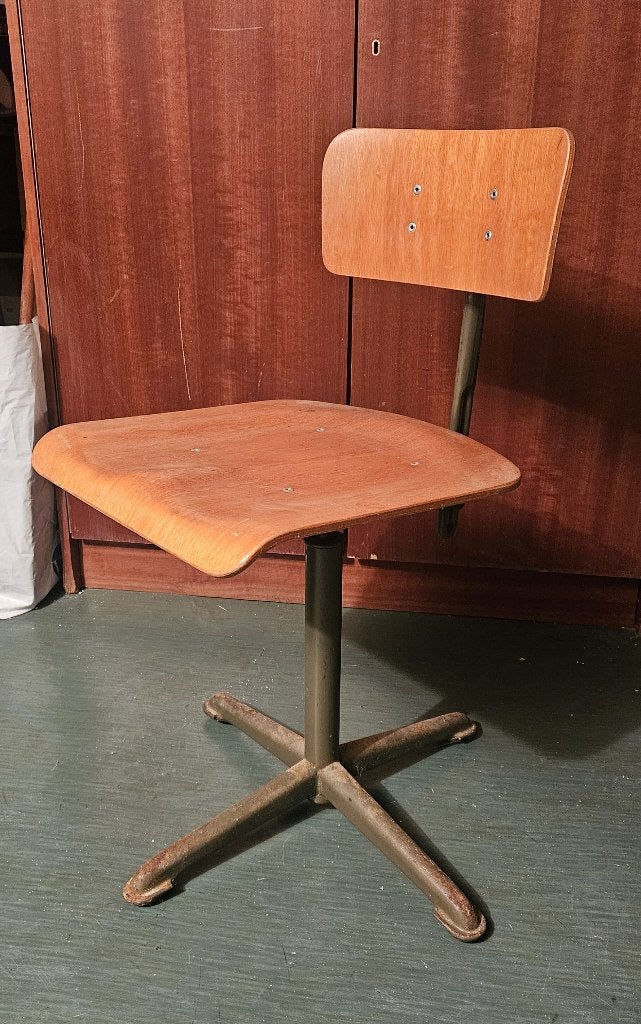 Een vintage bureau stoel, Ophalen, Gebruikt, Groen, Bureaustoel