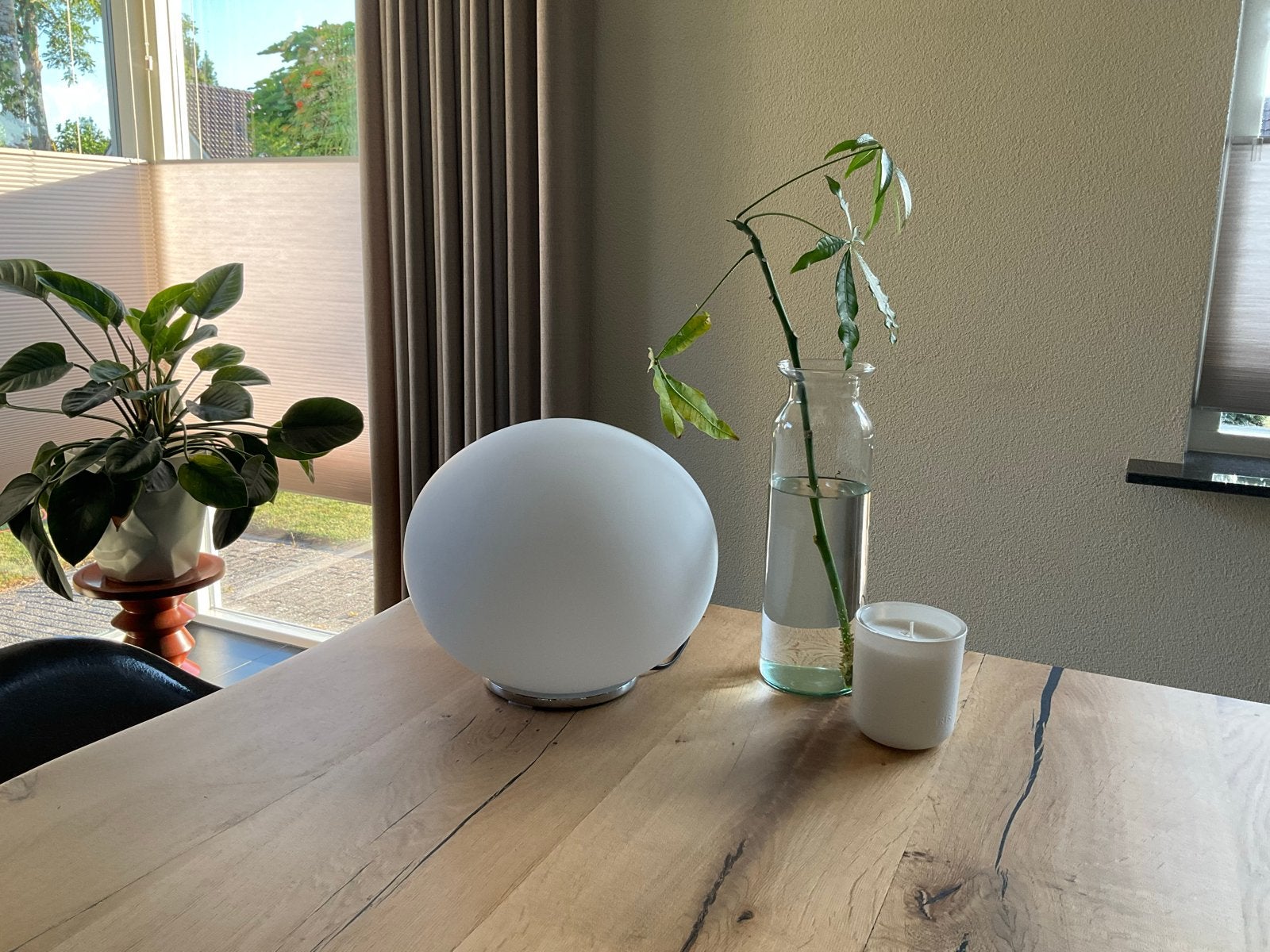 Leucos Sphera Tafellamp - Wit Glas - Modern Design -, Met schakelaar, Overige merken, Wit, Modern