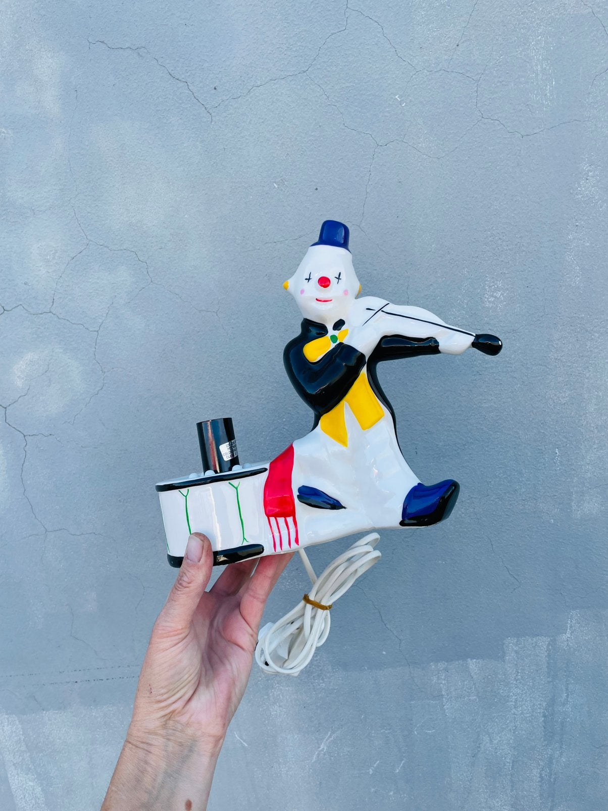 Oud porseleinen Clown Lampje, Overige materialen, Ophalen of Verzenden, Zo goed als nieuw, Minder dan 50 cm