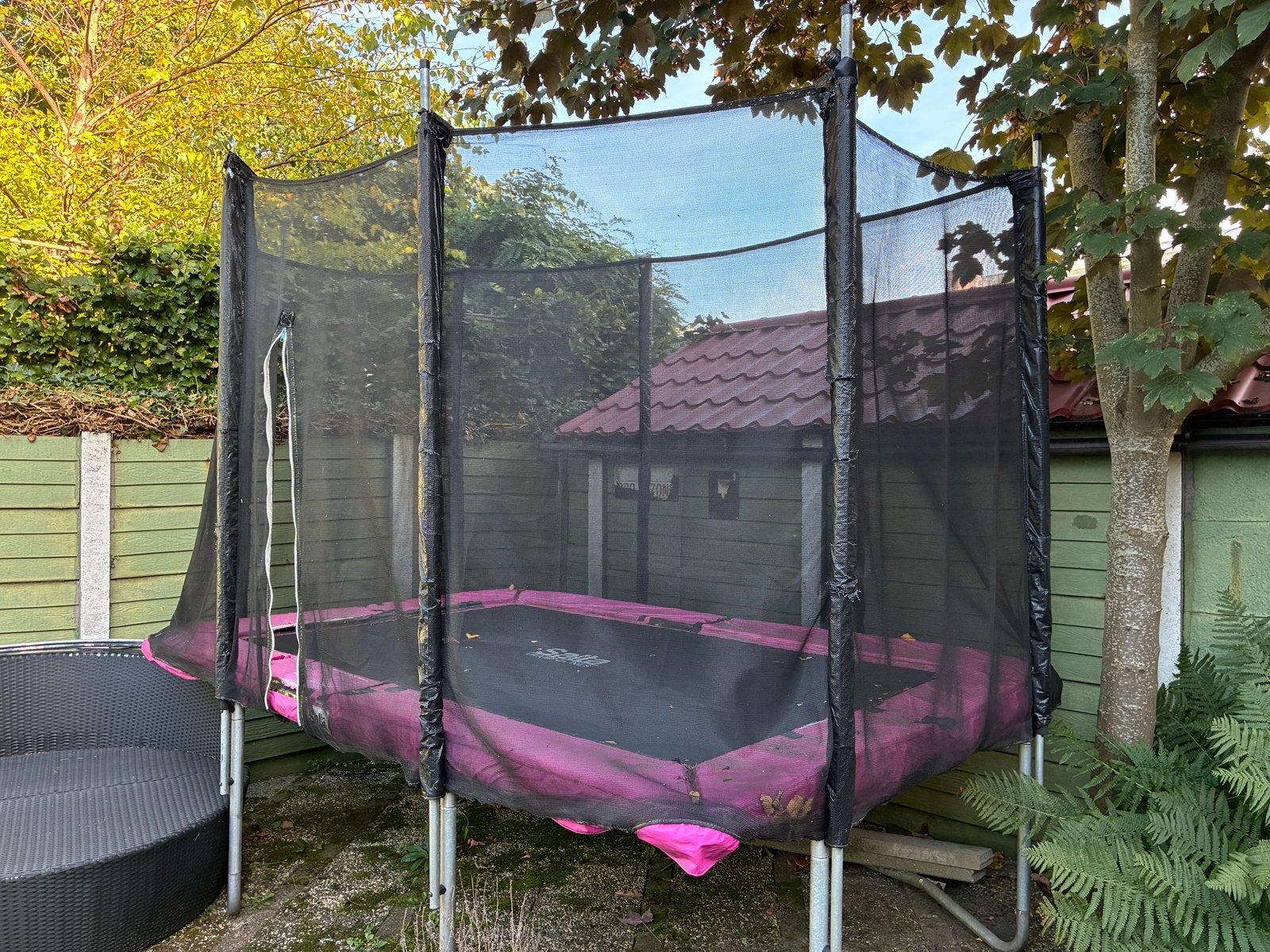Salta trampoline, Ophalen, Gebruikt