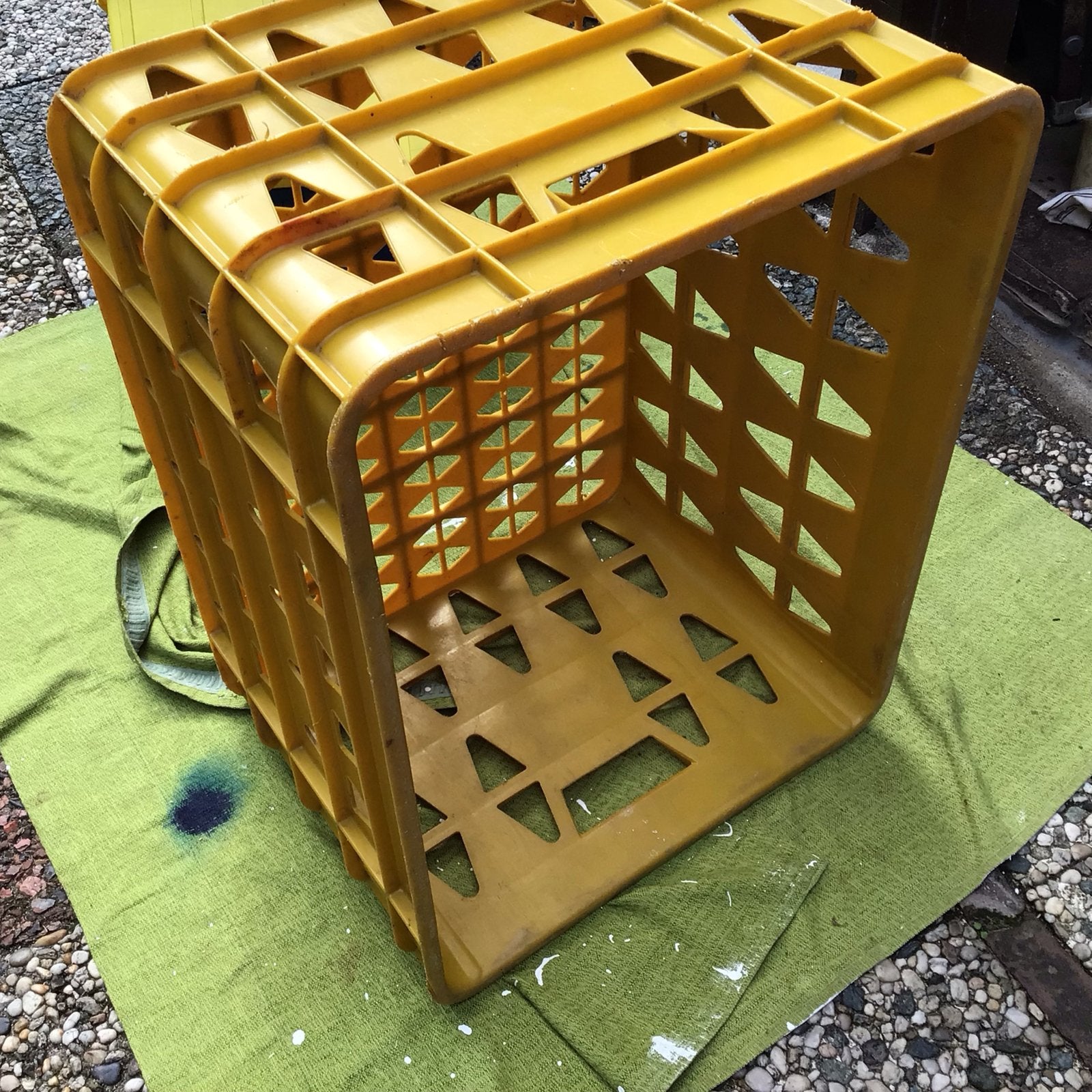 Gele plastic krat - Handig voor opslag of transport ophajmle, Gebruikt, 40 tot 60 cm, 50 tot 75 cm, Ophalen of Verzenden