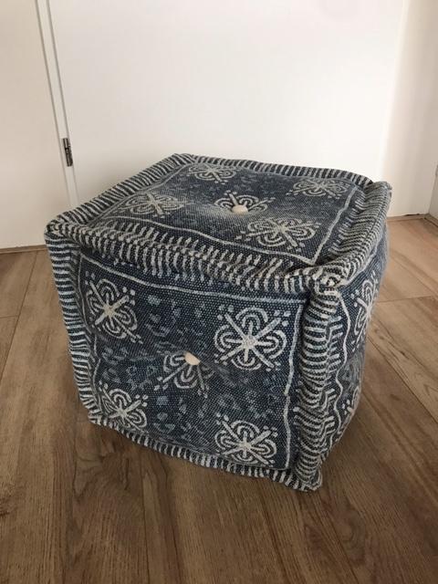 Poef/voetenbankje boho/oosters Xenos, Minder dan 50 cm, Gebruikt, Boho, Vierkant