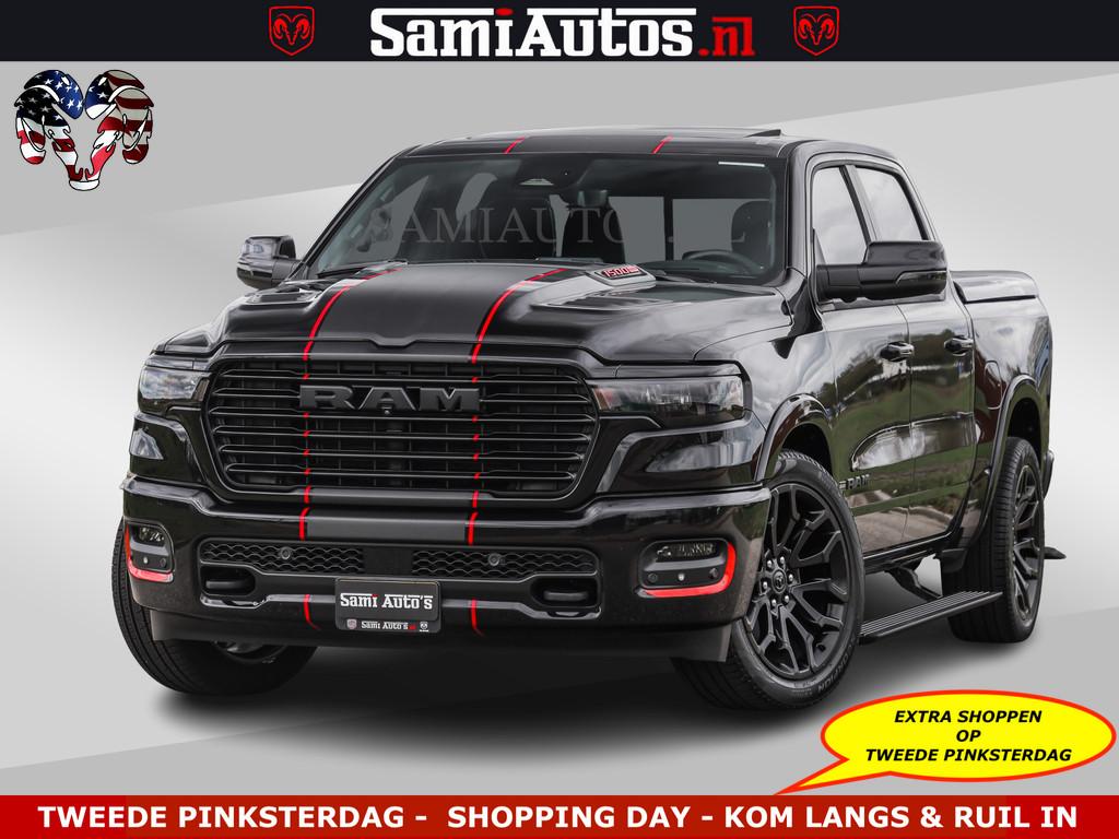 Dodge Ram NIGHT PREMIUM | 426PK | STRIPING | LUCHTVERING | H, Auto's, Automaat, Gebruikt, Met garantie (alle), Zwart