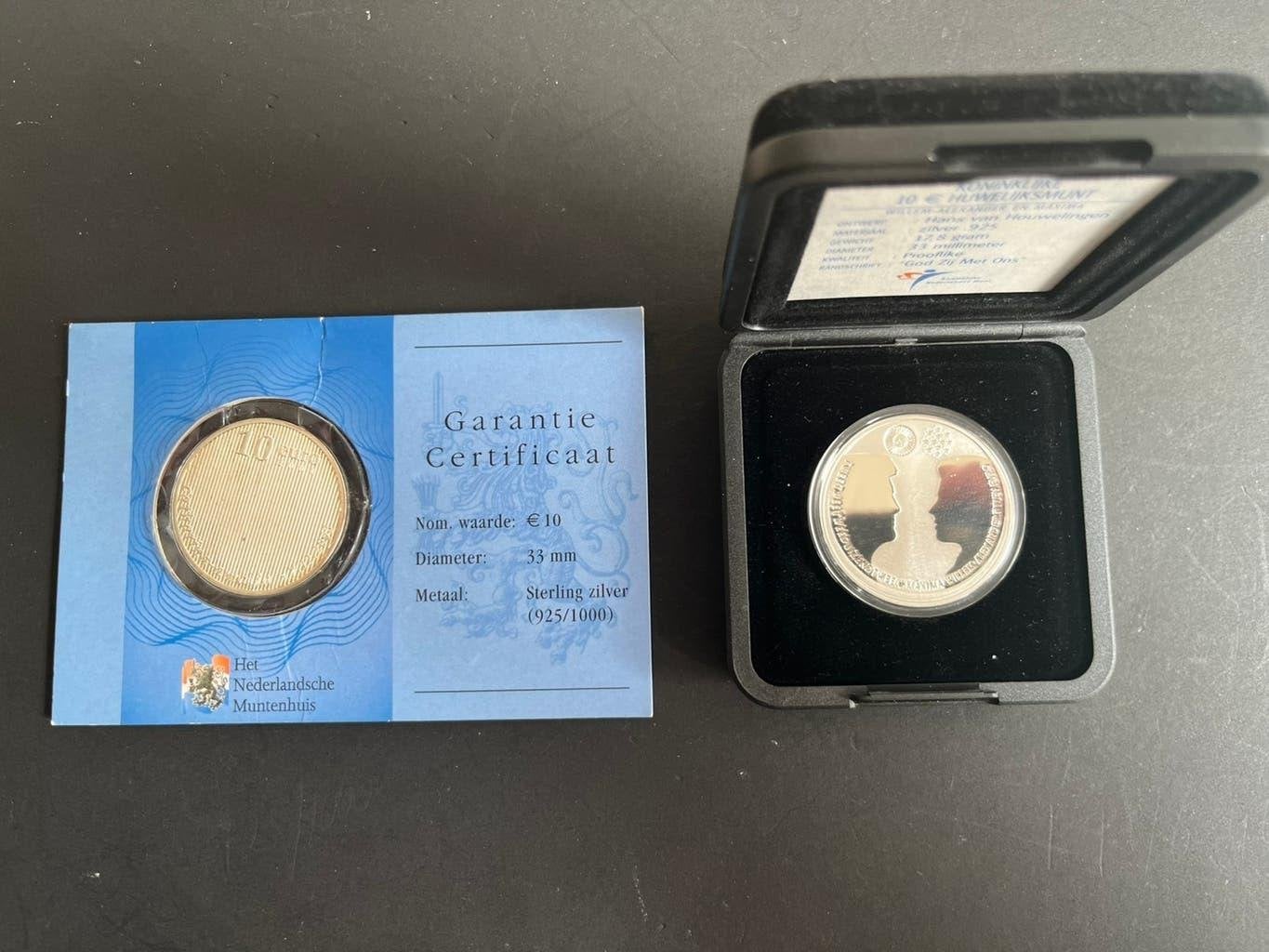 2X JUBILEUM  10 EURO  GEBOORTE EN HUWELIJK, Koningin Beatrix, Zilver, Euro's, Verzenden
