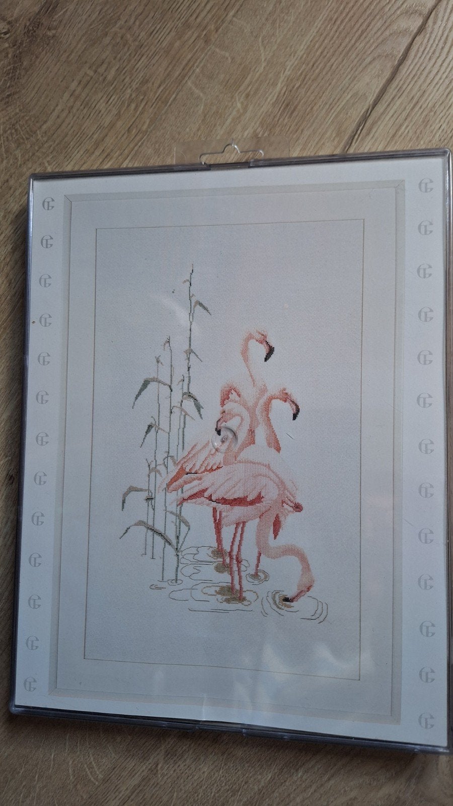 Borduurpakket merk Thea Gouverneur. Flamingo's., Ophalen of Verzenden, Zo goed als nieuw, Borduurpakket