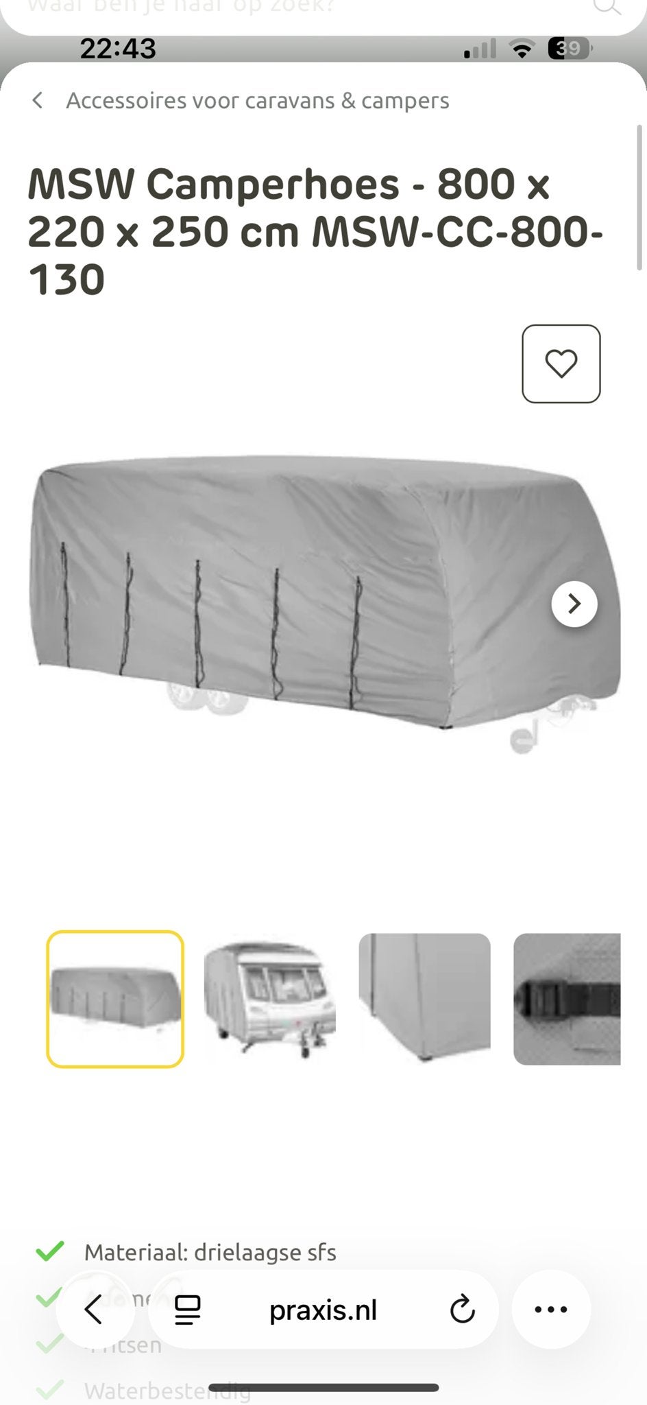 MSW Caravanhoes, Caravans en Kamperen, Caravan accessoires, Ophalen of Verzenden, Zo goed als nieuw