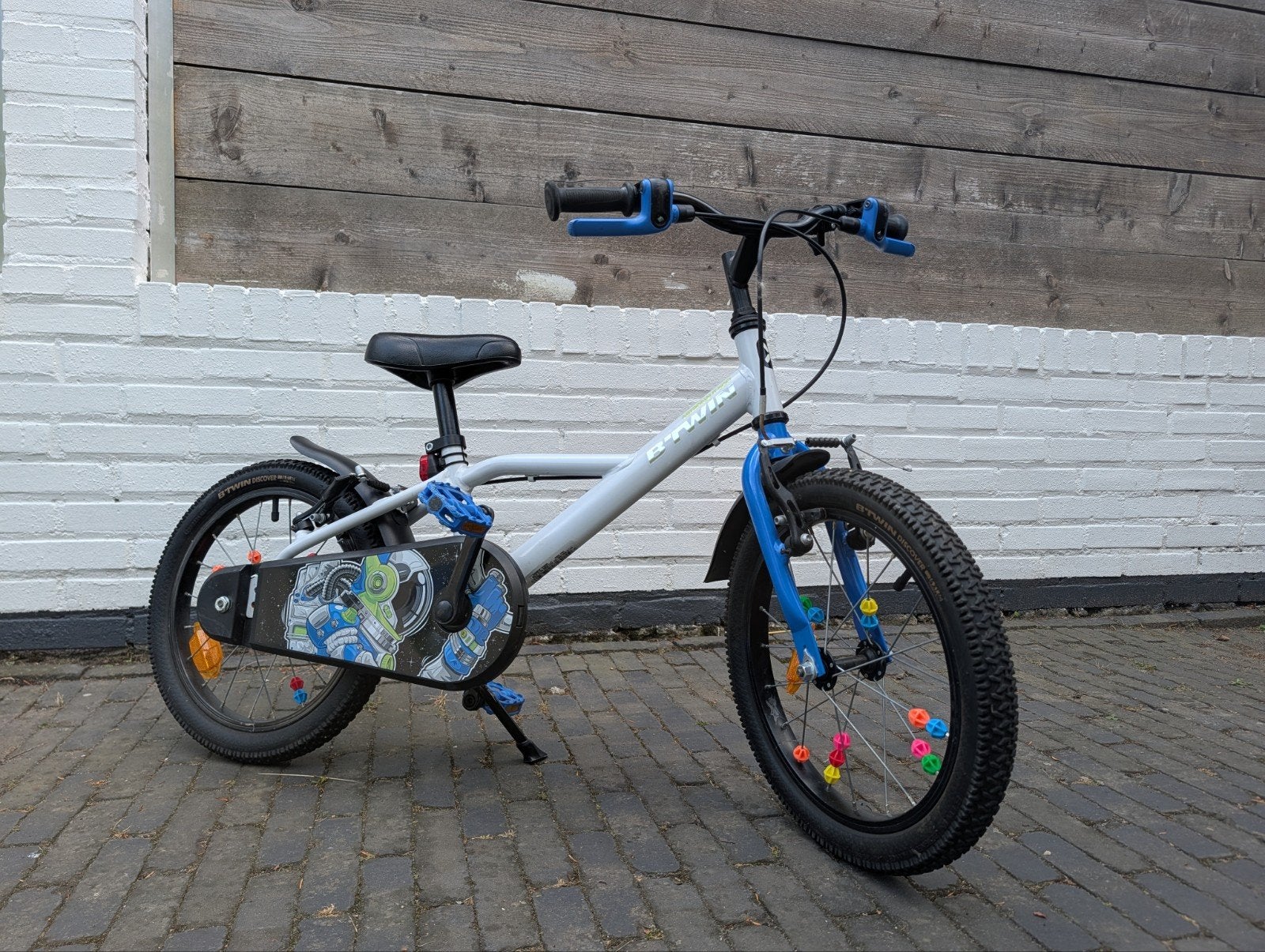 Kinderfiets 16inch Btwin 500 astronaut editie, Ophalen, Velgrem, Btwin Decathlon, 16 tot 20 inch