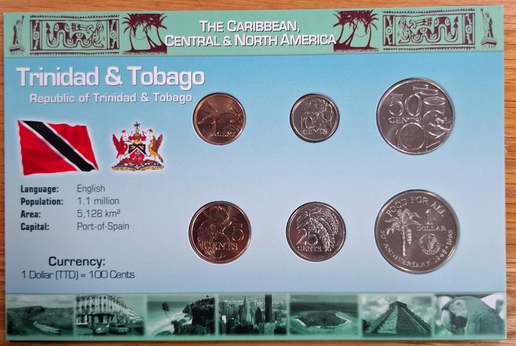 127# Coins of the World muntset Trinidad &Tobago, Postzegels en Munten, Ophalen of Verzenden, Midden-Amerika
