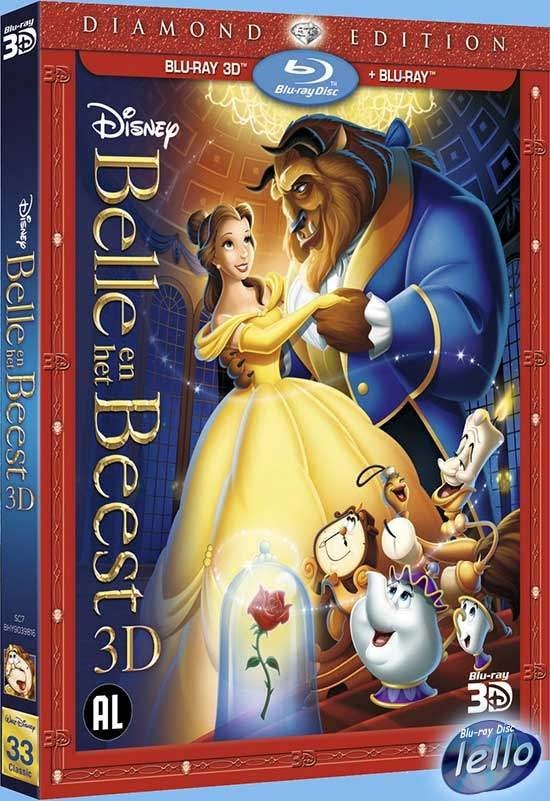 Blu-ray 3D: Disney's Beauty and the Beast (1991) zgan NL, Ophalen of Verzenden, Zo goed als nieuw, Tekenfilms en Animatie