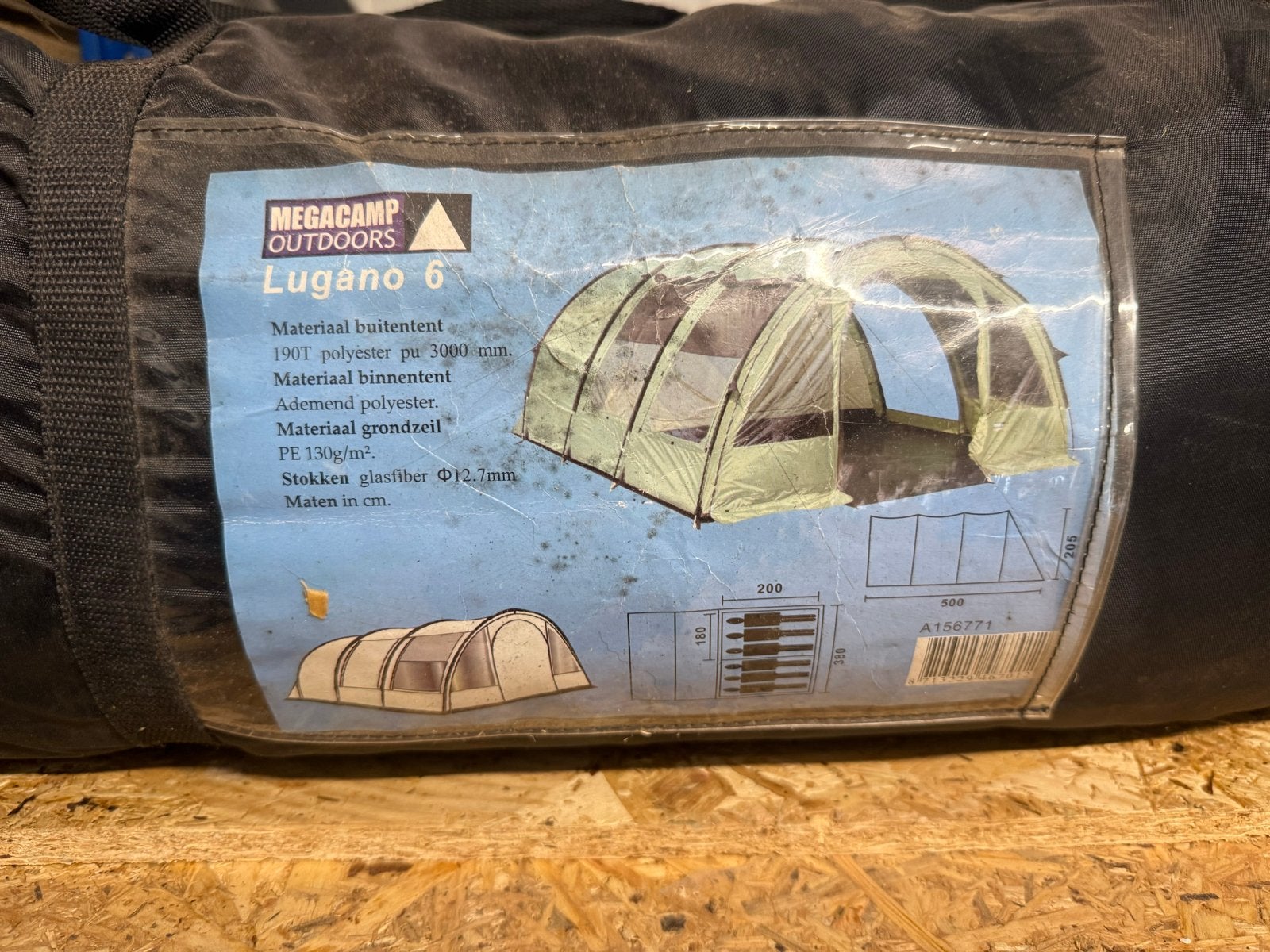 Megacamp Outdoors Lugano 6 tunneltent - 6 persoons, Ophalen, Gebruikt, Tot en met 6