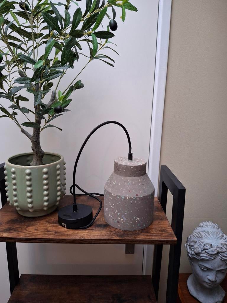 Mediterrane hanglamp met stenen look, Ophalen of Verzenden, Minder dan 50 cm
