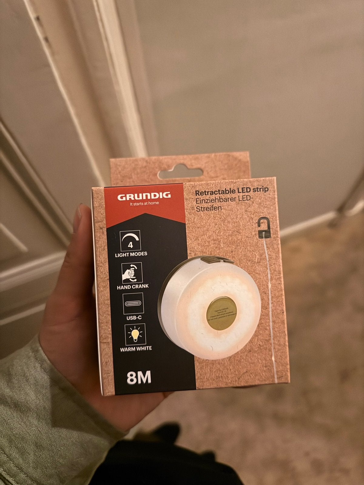 Grundig uitschuifbare LED strip 8M - Warm Wit, Wit, Oplaadbaar, Nieuw, Ophalen of Verzenden