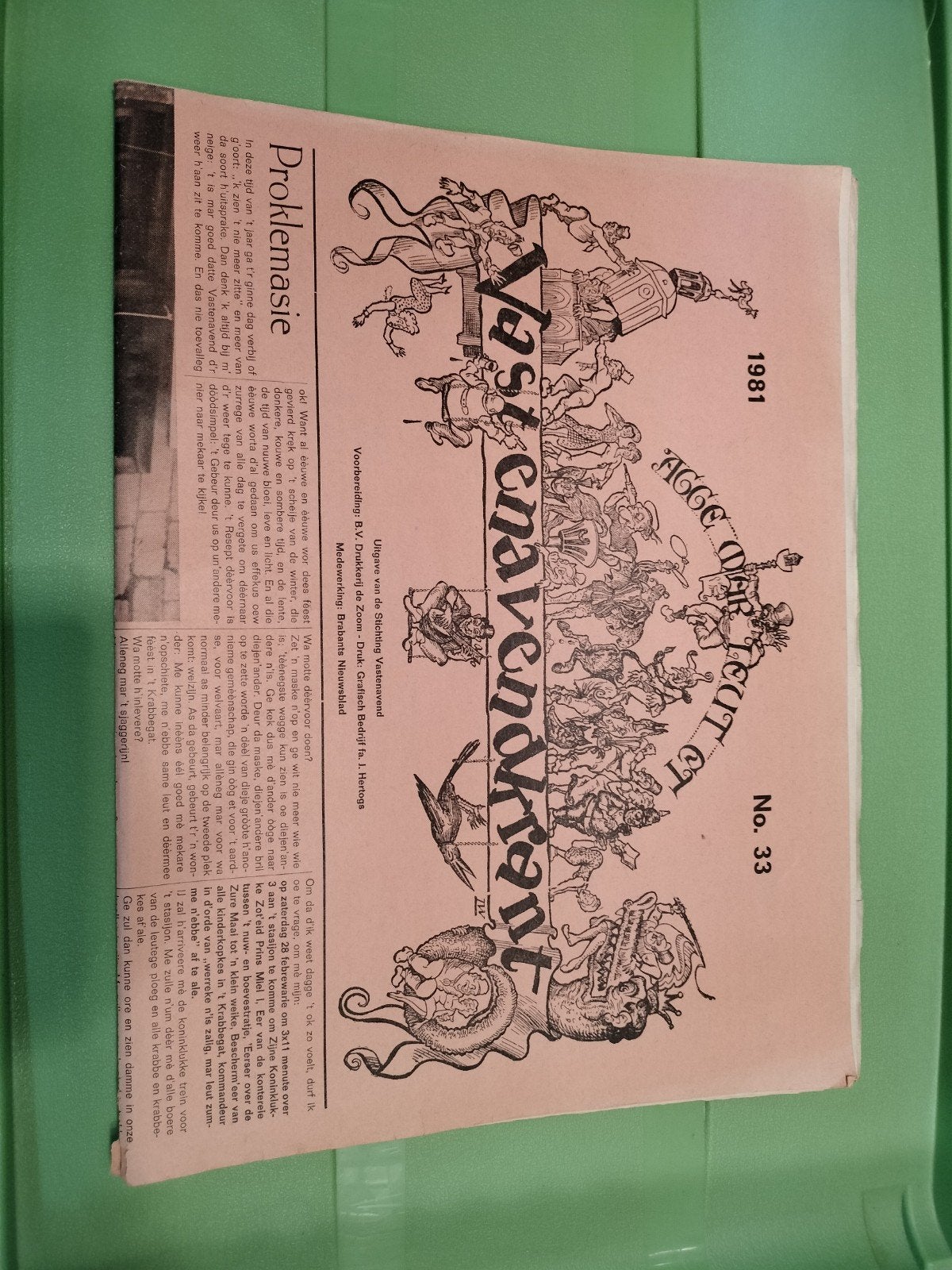 Vastenavendkrant 1981, Boeken, Tijdschriften en Kranten, Ophalen, Gelezen, Krant