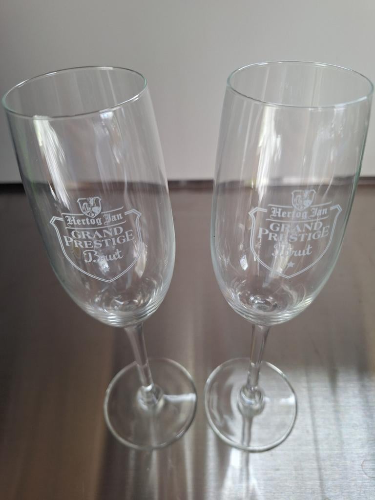 HERTOG JAN brut glazen 2 stuks, Verzamelen, Glas en Borrelglaasjes, Ophalen of Verzenden, Zo goed als nieuw, Bierglas