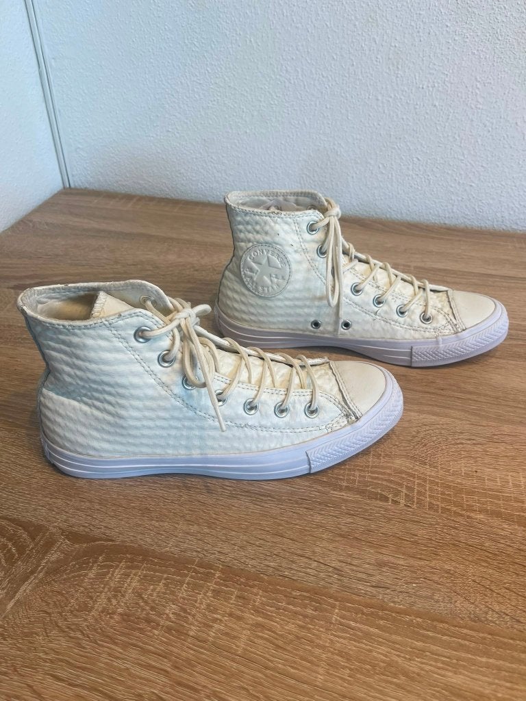 Converse Chuck Taylor All Star Leer Wit Monochrome | Maat 38, All@star.com, All, Wit, Ophalen of Verzenden