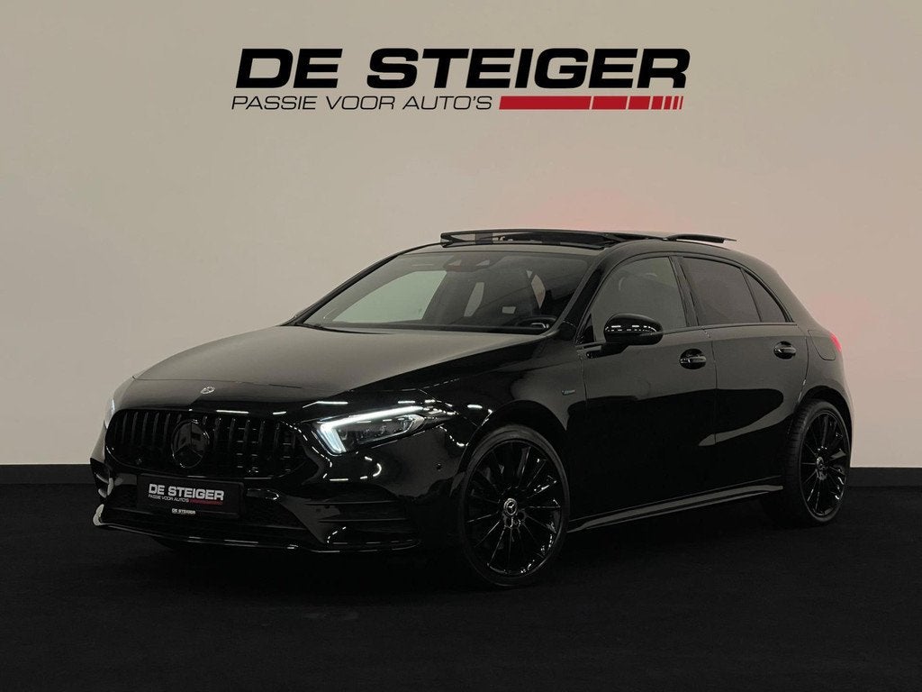 Mercedes-Benz A-klasse 250 e AMG A45 Blackpack Pano Memory M, Auto's, Gebruikt, Zwart, 4 cilinders, Met garantie (alle)