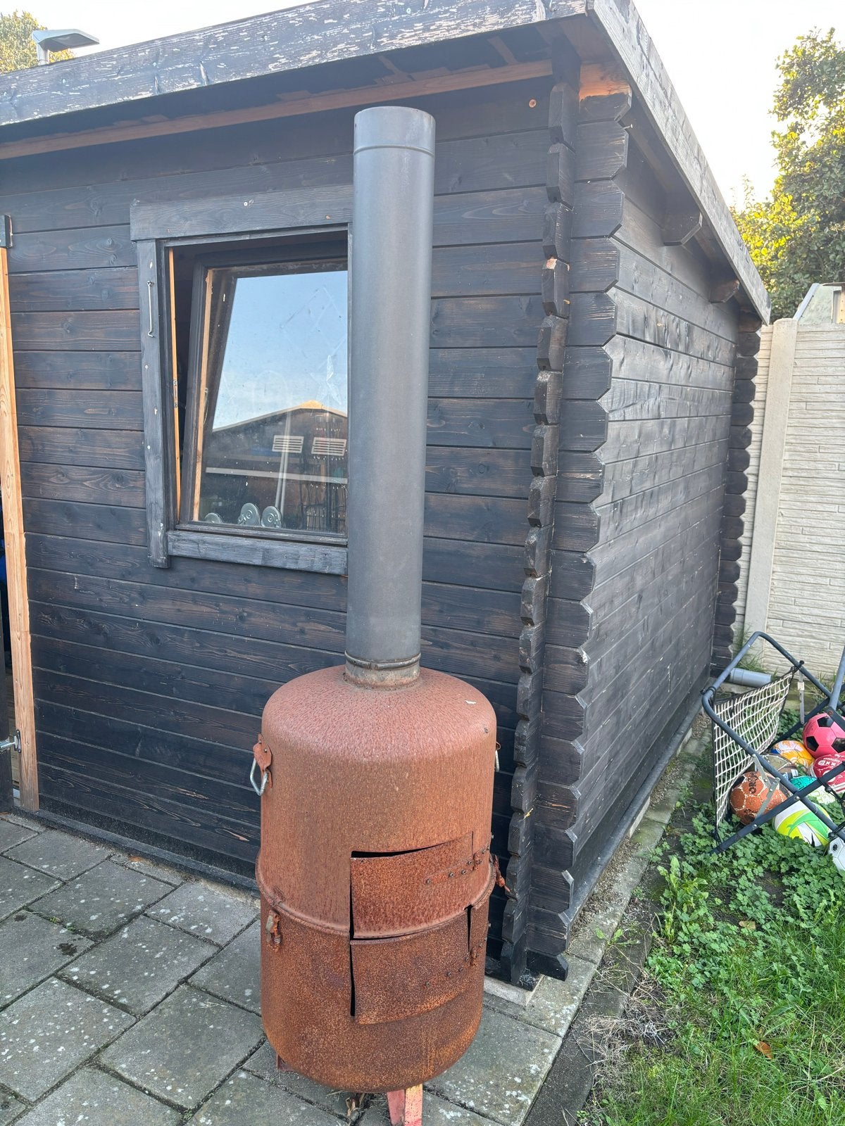 Buiten kachel (expansievat), Ophalen, Gebruikt, Vuurton