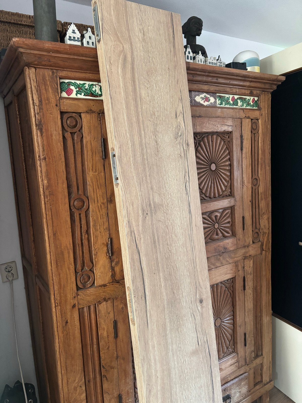 Houten plank met houtnerfstructuur “eiken fineer”, Ophalen, Nieuw