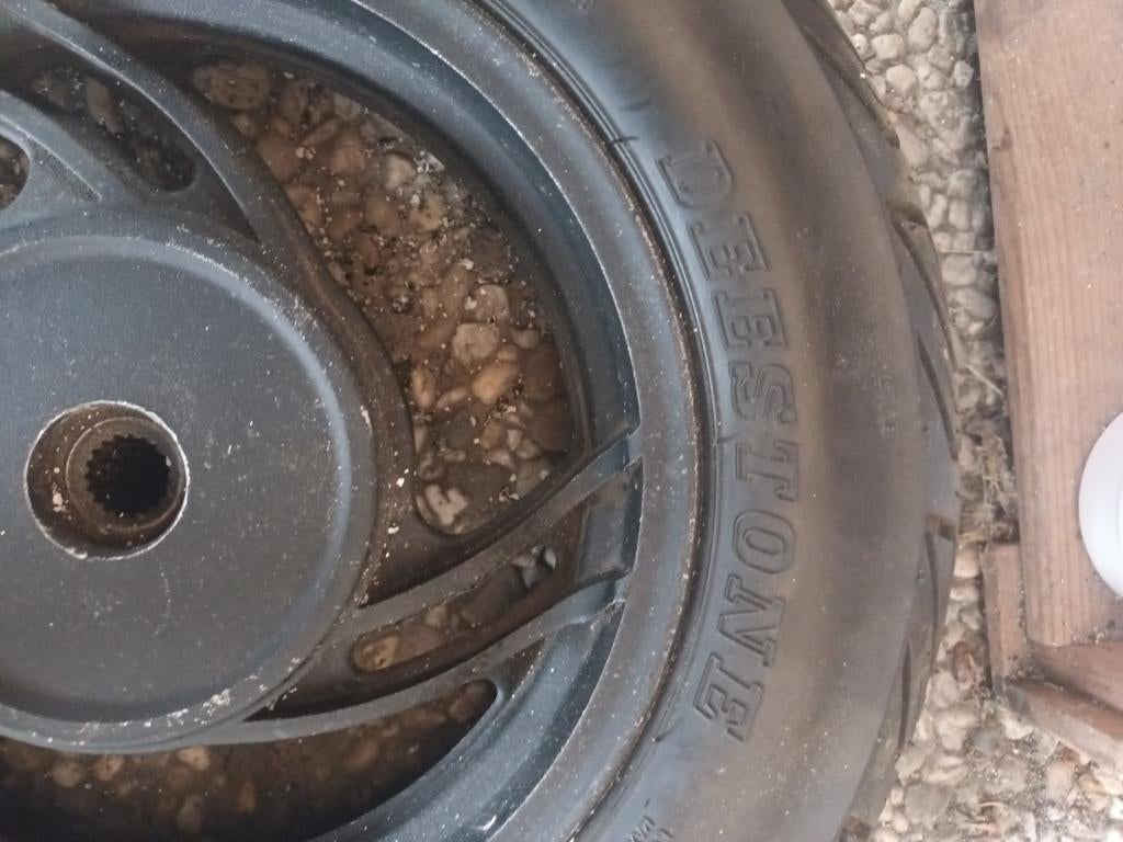 Scooterwiel met Deestone band 3.50-10, Ophalen, Gebruikt, Overige typen, Deestone