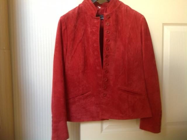 rood suedejasje, Ophalen, Nieuw, Maat 38/40 (M), Rood