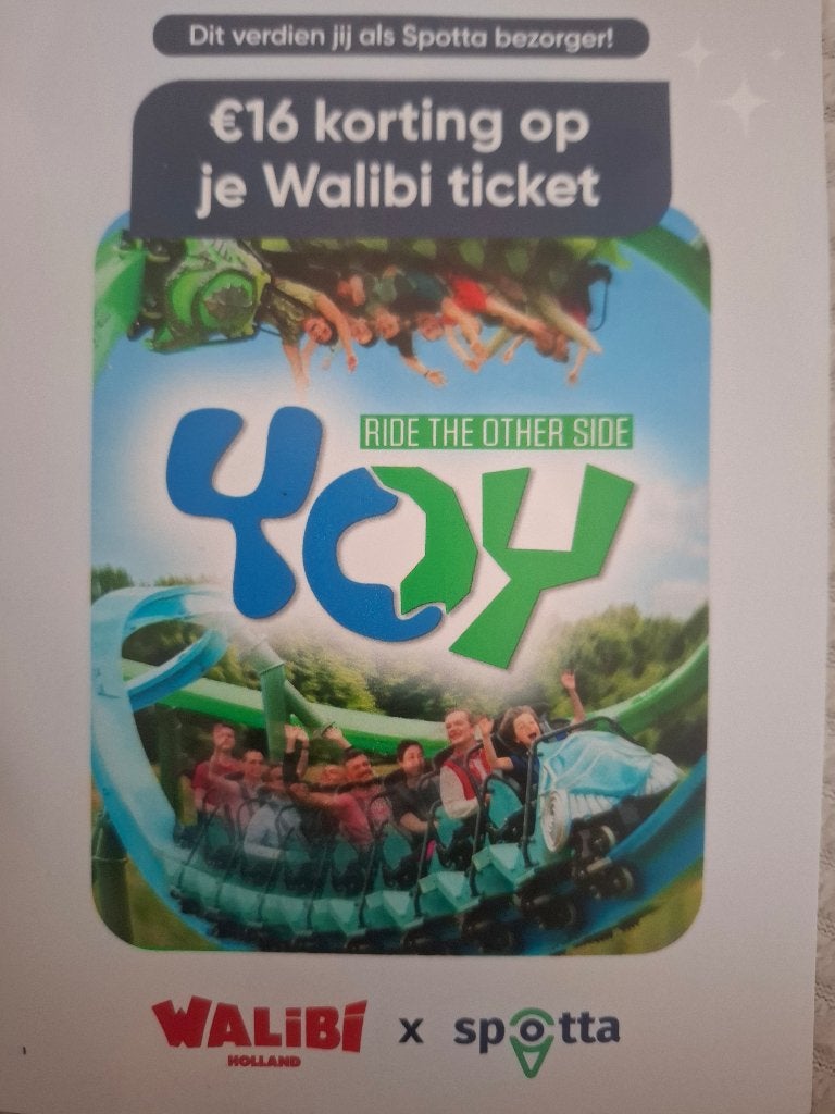 €16 korting op je Walibi ticket, Tickets en Kaartjes, Drie personen of meer, Kortingsbon, Pretpark