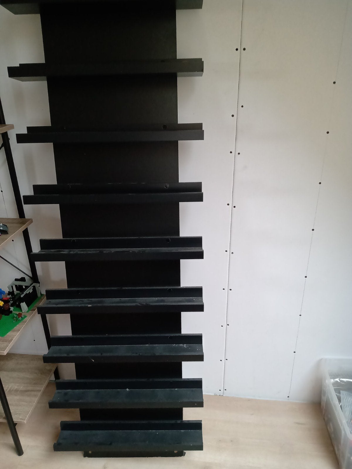 Zwarte wandplank/boekenplank, Ophalen, Gebruikt
