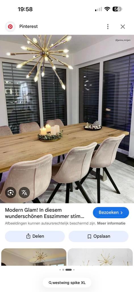 Westwing Spike XL lamp messing kleur, Ophalen, Zo goed als nieuw, Metaal