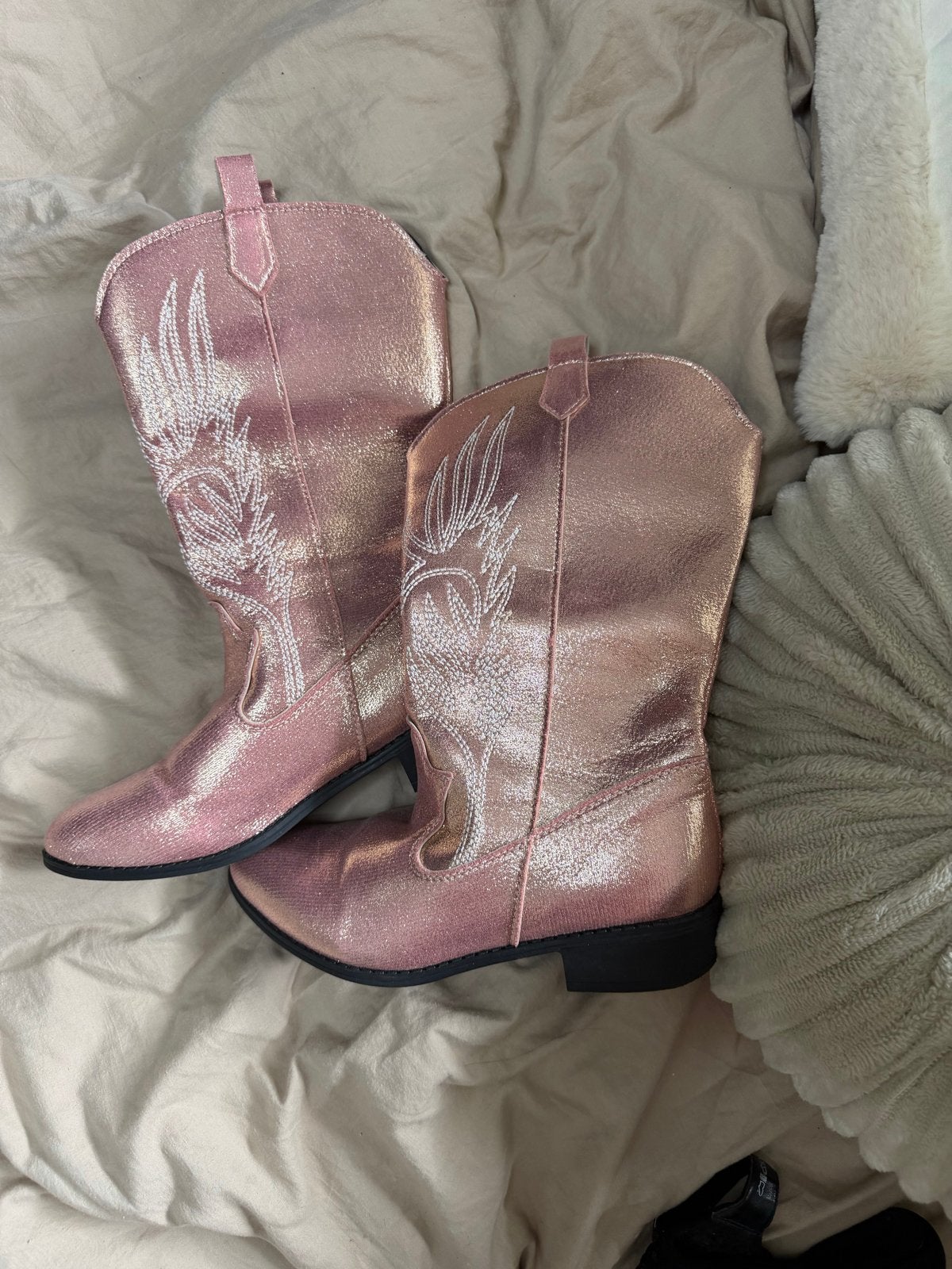 Roze glitter cowboylaarzen - Maat 38, Kleding | Dames, Ophalen of Verzenden, Zo goed als nieuw, Roze, Lage of Enkellaarzen