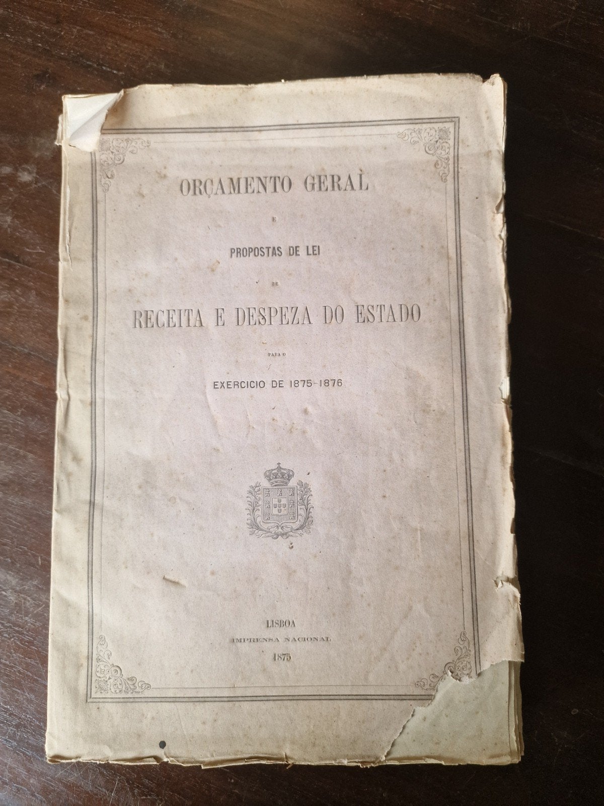 Orçamento Geral Portugal 1875-1876 - Historisch Document, Ophalen of Verzenden, Onbekend (Portugese overheid)