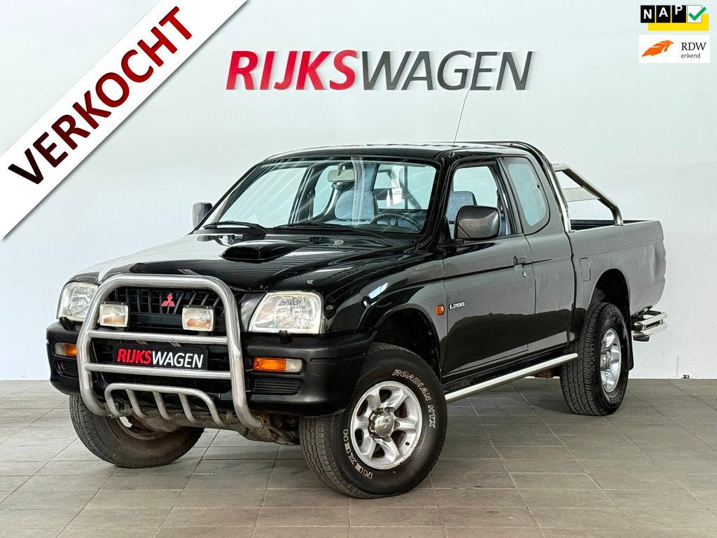 Mitsubishi L 200 2.5 Club Cab Grijskenteken/4X4/Youngtimer, Auto's, Euro 2, Stof, Gebruikt, Huisgarantie