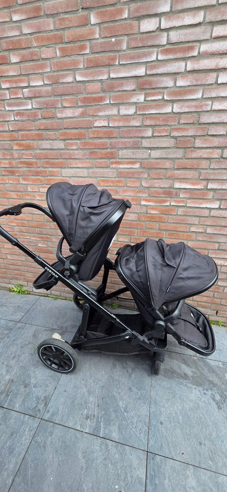 Deryan Combiwagen/Duowagen - Zo goed als nieuw, Kinderen en Baby's, Kinderwagens en Combinaties, Overige merken, Verstelbare duwstang