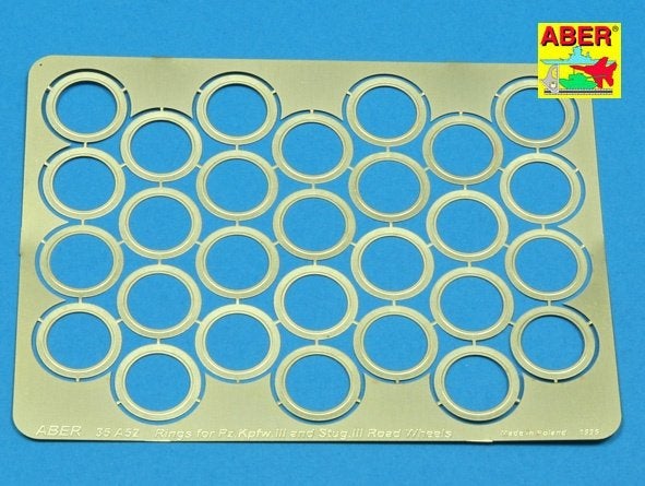 Aber 1:35 35A52 rings between road wheels Pz III / Stug III, Overige merken, Tank, 1:32 tot 1:50, Nieuw