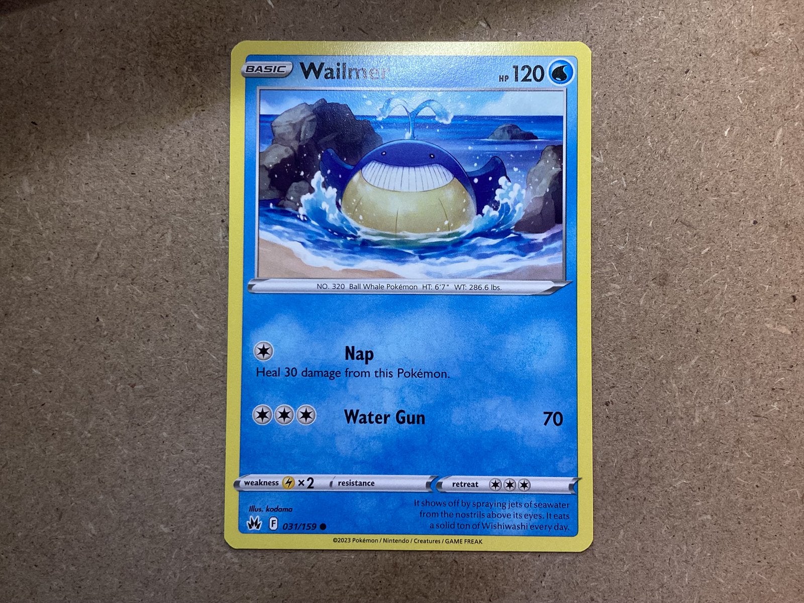 1x Wailmer [CRZ 031/159] (Near Mint), Ophalen of Verzenden, Zo goed als nieuw, Losse kaart