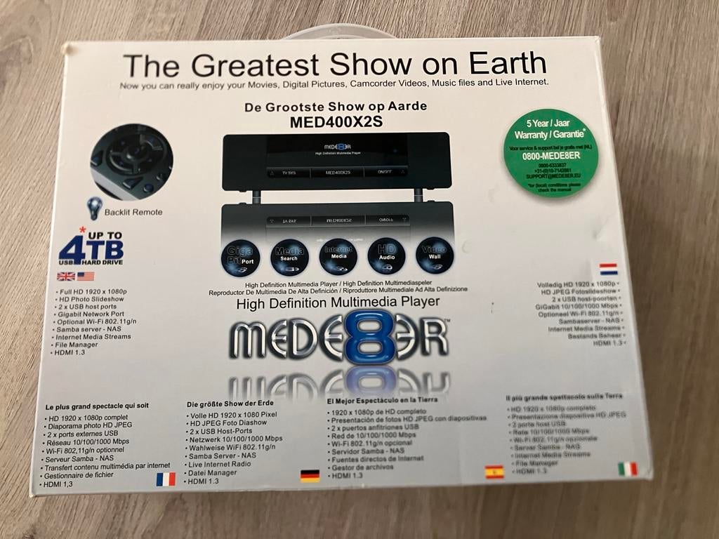 Mede8er MED400X2S HD Media Speler, Ophalen, Zo goed als nieuw, HDMI, Zonder harde schijf