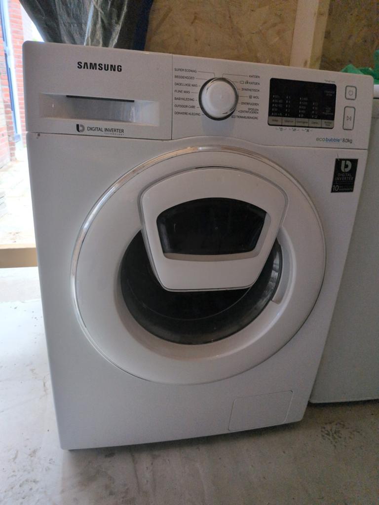 Samsung Wasmachine EcoBubble 8.0KG - Goed Werkend, Witgoed en Apparatuur, Ophalen, Gebruikt, 85 tot 90 cm, 1200 tot 1600 toeren