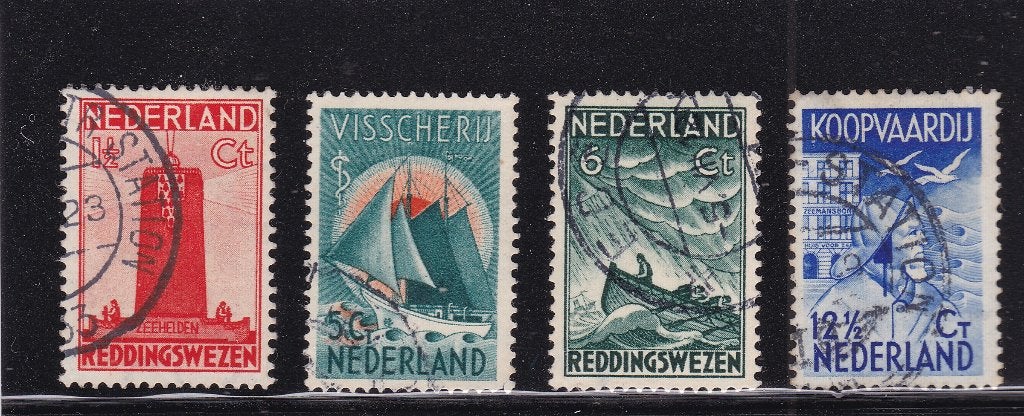 1933 Zeemanszegels, nvph nrs.  257 - 260,  gebruikt., Postzegels en Munten, Verzenden, T/m 1940, Gestempeld