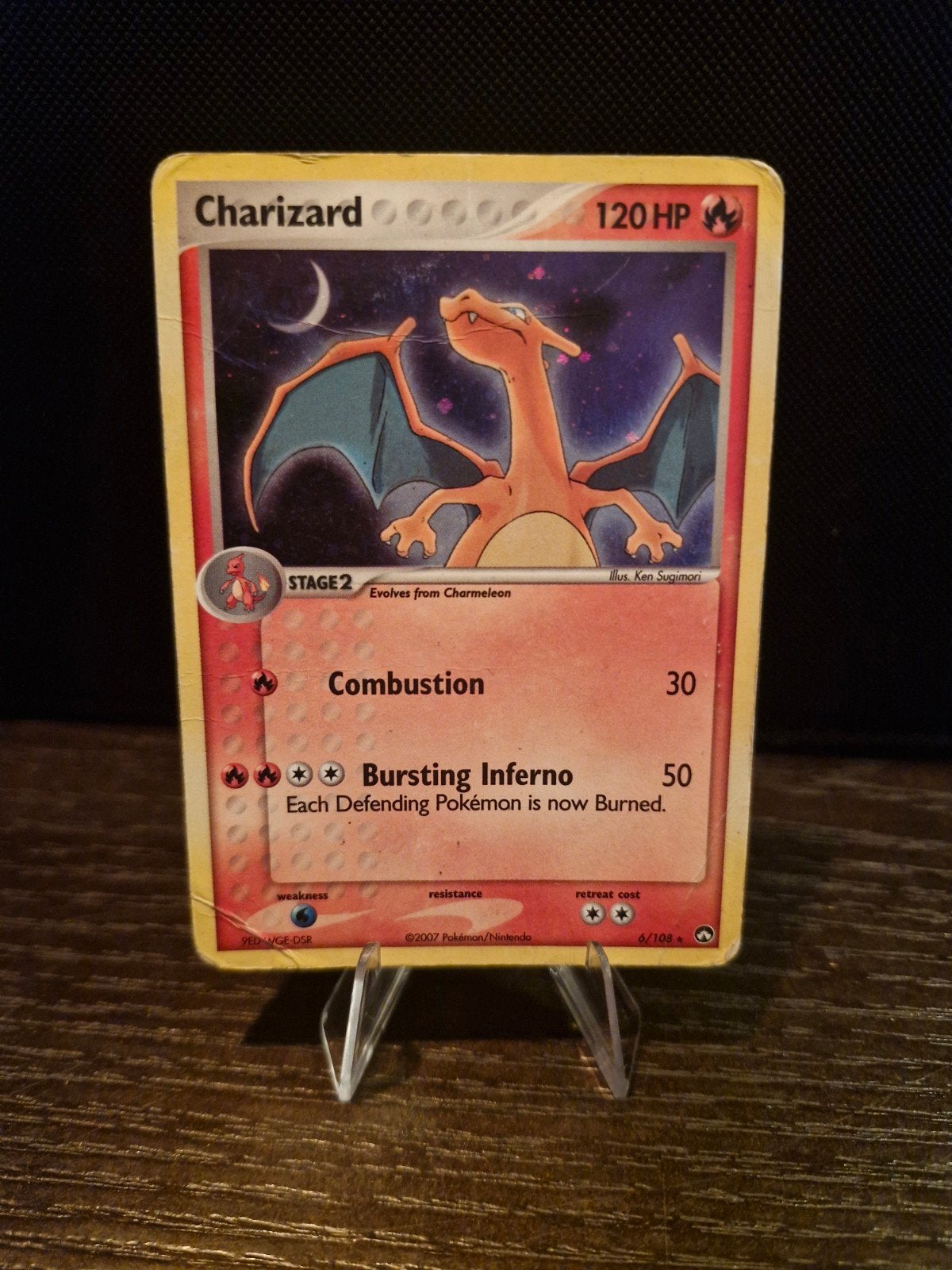 Charizard Pokémon kaart 2007 - Gebruikt, Ophalen of Verzenden, Gebruikt, Losse kaart, Foil