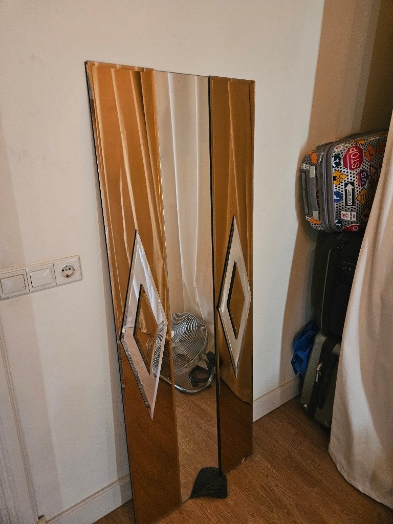 Geslepen oude passpiegel, Ophalen, Gebruikt, 150 tot 200 cm, Rechthoekig