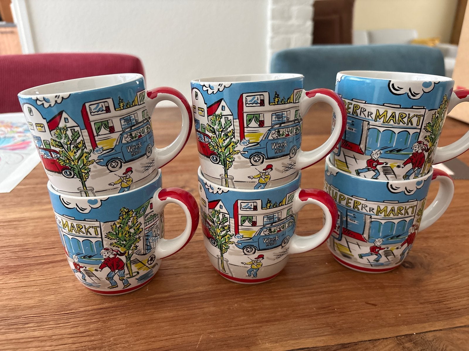 6 koffie bekers, Ophalen of Verzenden, Overige stijlen, Kop(pen) en/of Schotel(s)