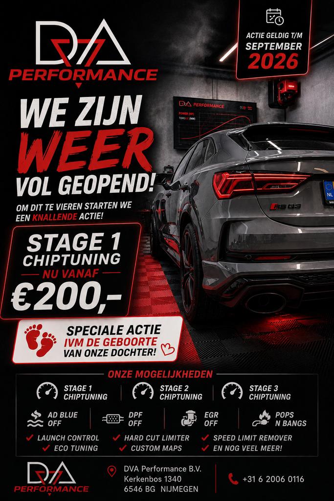 Stage1 Chiptuning vanaf €200,- | DVA Performance Nijmegen, Ophalen, Nieuw
