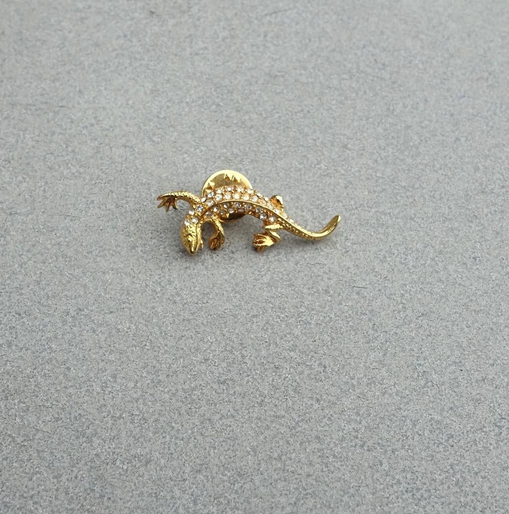 broche model salamander, Sieraden, Tassen en Uiterlijk, Broches, Ophalen of Verzenden, Zo goed als nieuw, Goud, Overige materialen