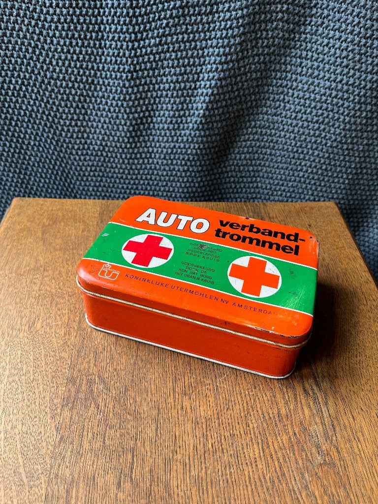 Oranje-groene Auto verbandtrommel Utermöhlen Amsterdam, Verzamelen, Ophalen, Gebruikt, Overige, Overige merken