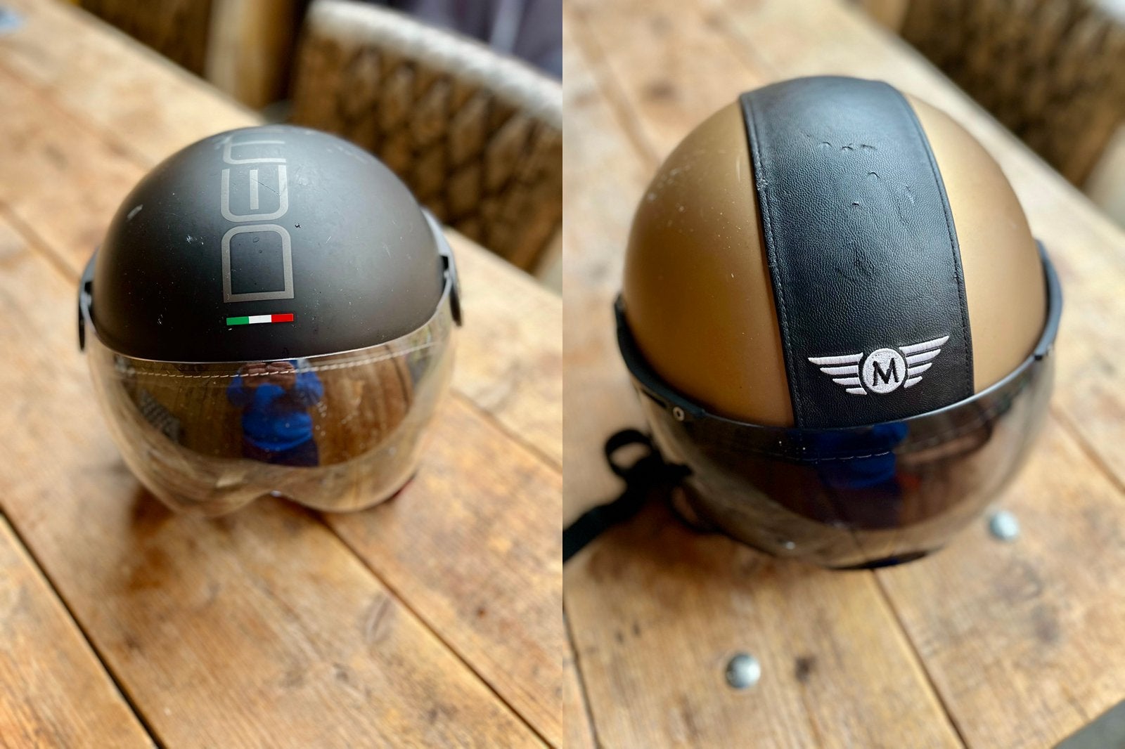 Helmets (2) for Scooter or Motorcycle, Ophalen, Gebruikt, Overige typen, Piaggio