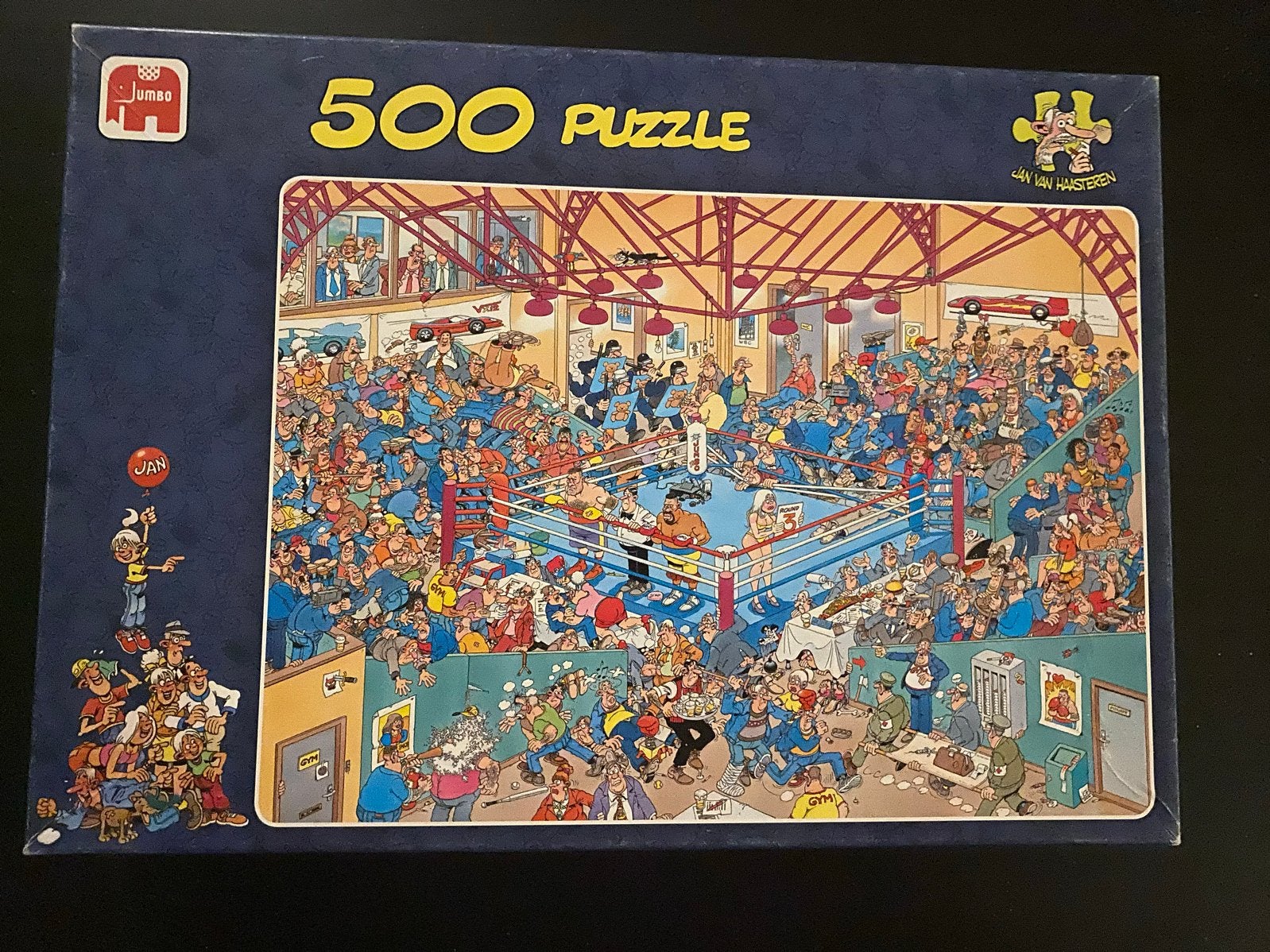 Jan van Haasteren Bokswedstrijd 500 stukjes, Ophalen of Verzenden, 500 t/m 1500 stukjes, Gebruikt, Legpuzzel