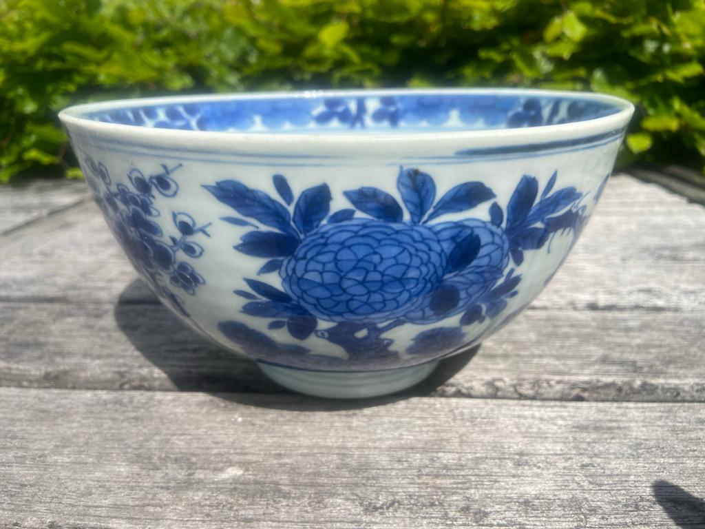 Oude Chinese hoge kom - Blauw-wit porselein, Ophalen of Verzenden