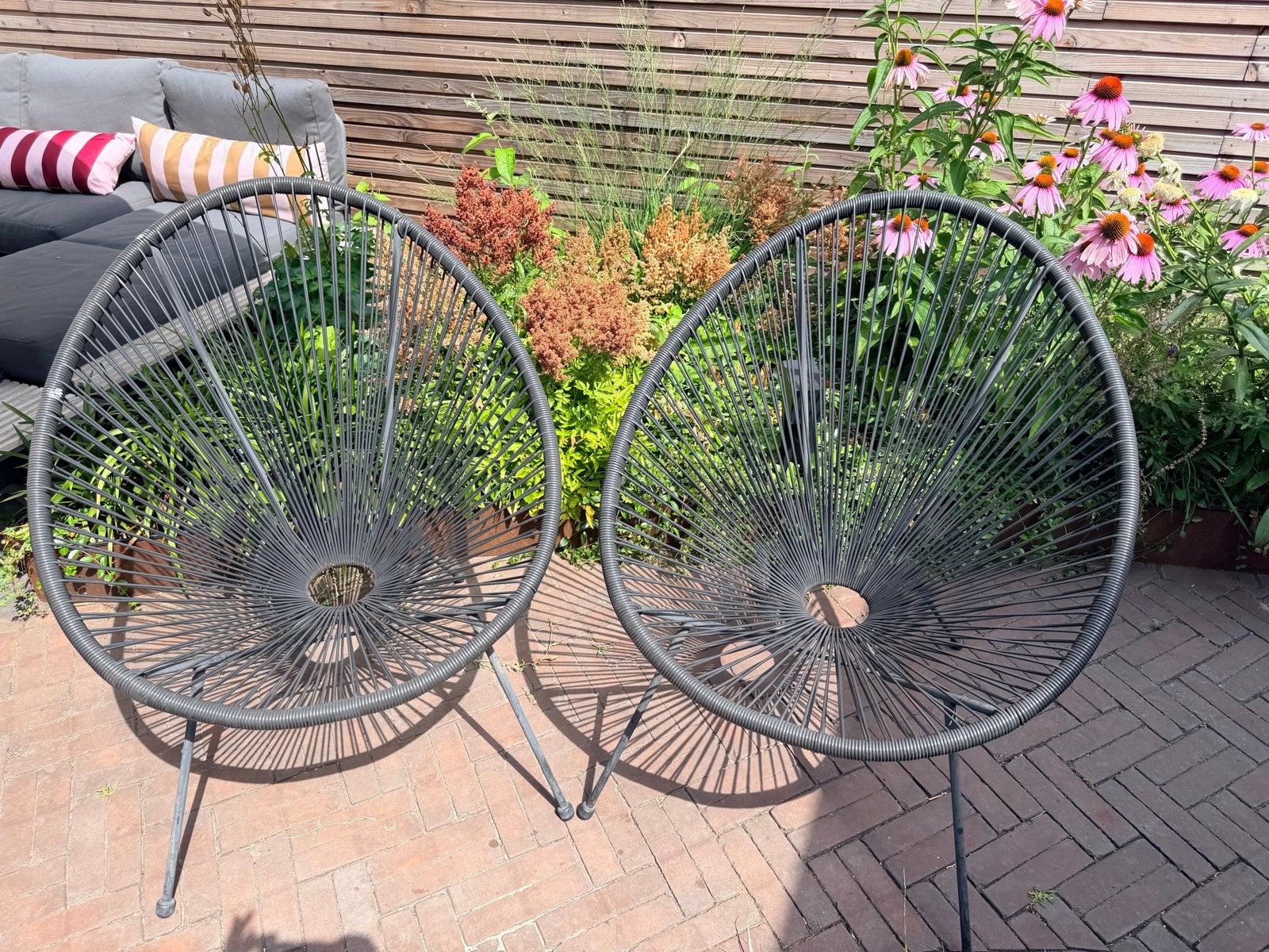 Set van 2 kuip tuinstoelen, Ophalen, Gebruikt, Metaal
