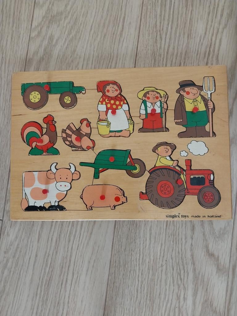 Houten boerderij puzzel van Simplex Toys, Ophalen of Verzenden, Gebruikt, Puzzelen