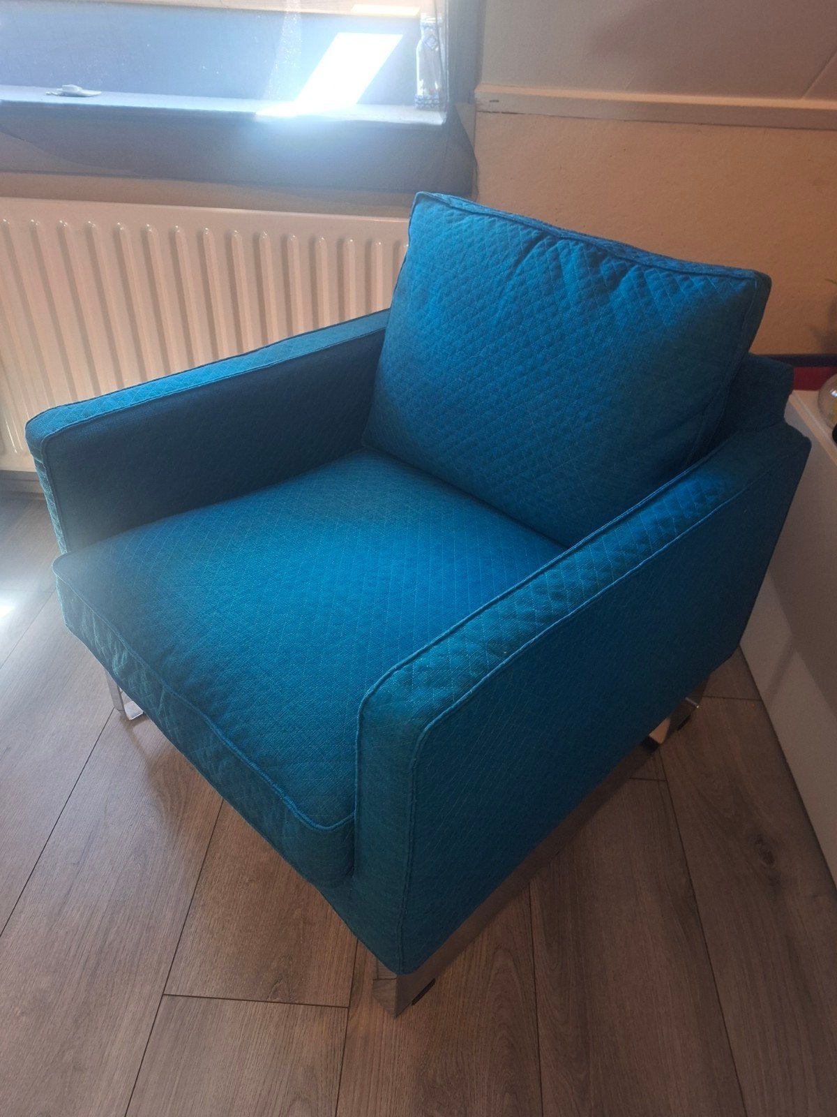IKEA Mellby Fauteuil - Petrol, Ophalen, 75 tot 100 cm, Zo goed als nieuw, 75 tot 100 cm