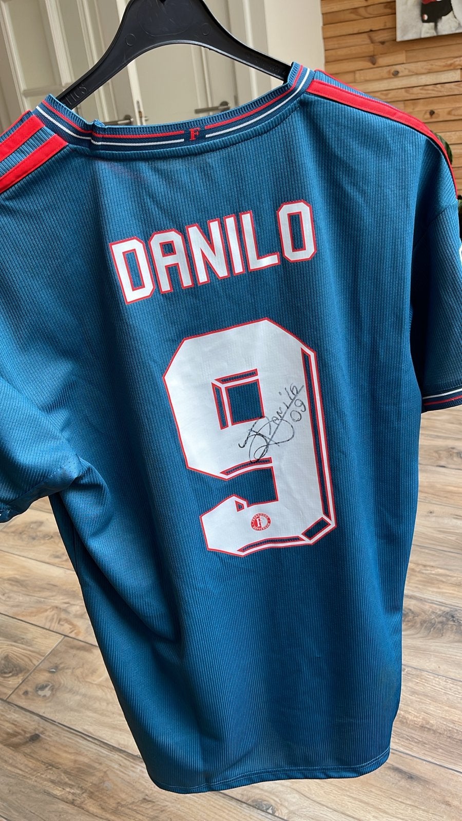 Gesigneerd Danilo shirt - MatchWornShirt Certificaat, Blauw, Overige maten, Ophalen of Verzenden, Zo goed als nieuw